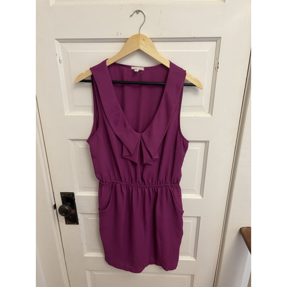 Urban Outfitters Silence + Noise Purple Ruffle Sleeveless Dress Pockets Sz Large